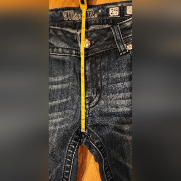 2PC MISS ME JEANS BLING WINGS SIZE 29 SKINNY & BOOT METALLIC NO SEPARATING - Picture 8 of 16